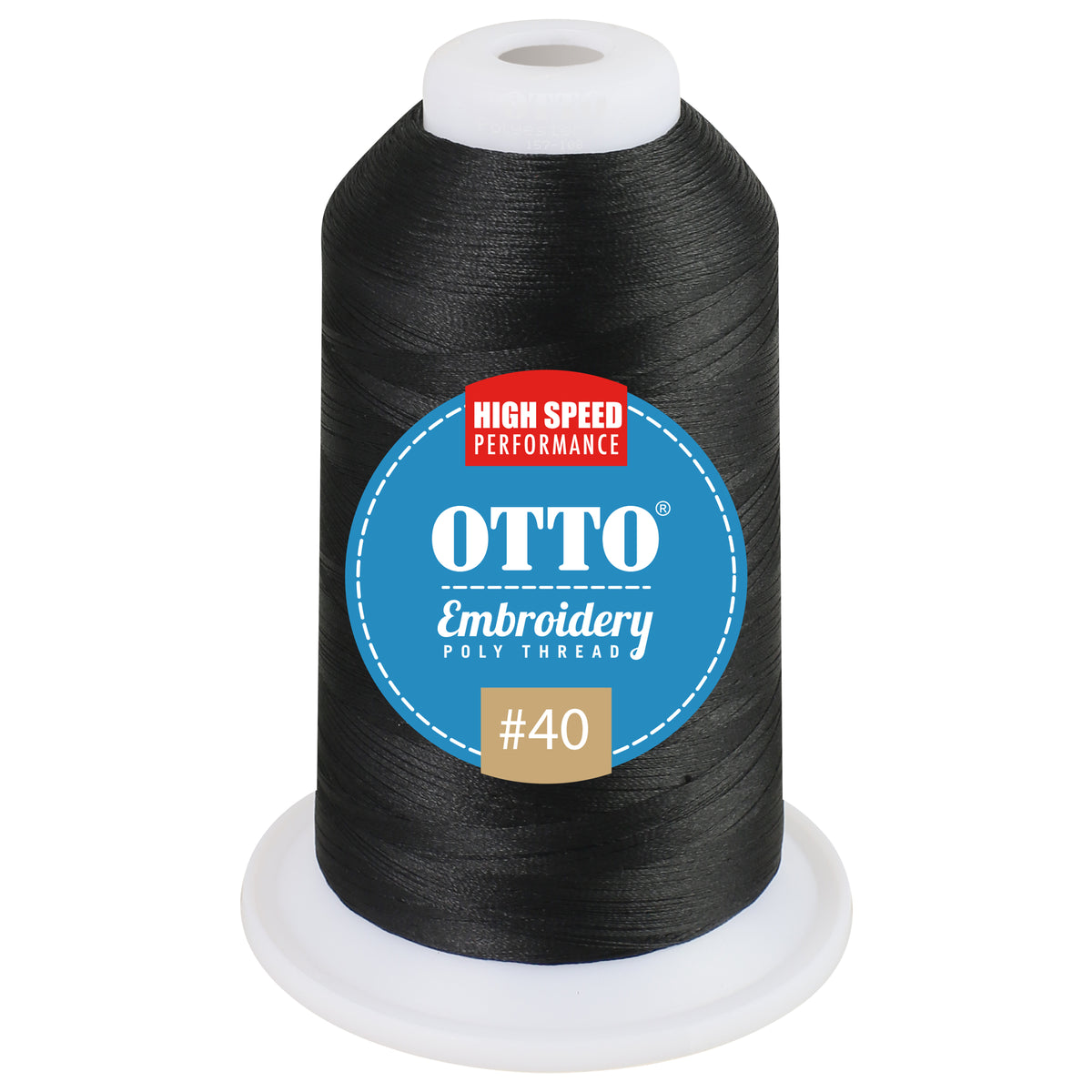 OTTO Embroidery Poly Thread #40 1,100 yd. Cone OTTO 157-108 Otto Cap 003 - Black OSFM