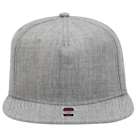 OTTO CAP "OTTO SNAP" 5 Panel Pro Style Snapback Hat OTTO 158-1176 Otto Cap 074 - Heath. Gray OSFM - Adult