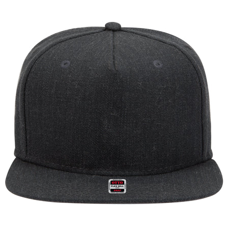 OTTO CAP "OTTO SNAP" 5 Panel Pro Style Snapback Hat OTTO 158-1176 Otto Cap 080 - Heath. Black OSFM - Adult