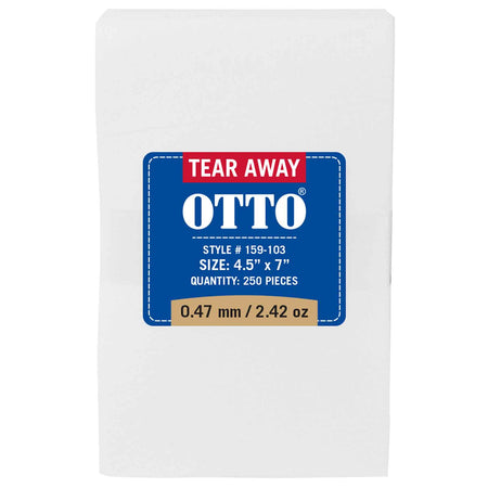 OTTO Embroidery Stabilizer Backing Tear Away Sheets OTTO 159-103 Otto Cap 016 - White OSFM - Adult