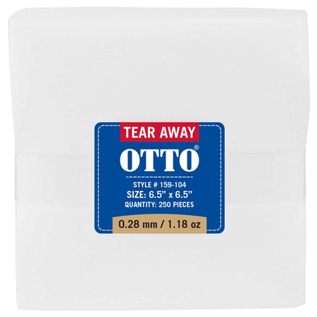 OTTO Embroidery Stabilizer Backing Tear Away Sheets OTTO 159-104 Otto Cap 016 - White OSFM