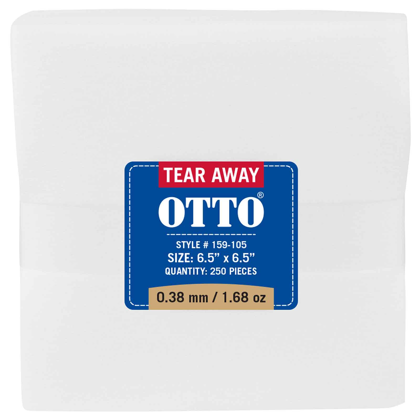 OTTO Embroidery Stabilizer Backing Tear Away Sheets OTTO 159-105 Otto Cap 016 - White OSFM