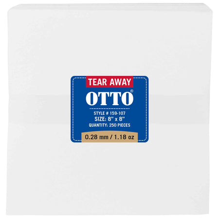 OTTO Embroidery Stabilizer Backing Tear Away Sheets OTTO 159-107 Otto Cap 016 - White OSFM