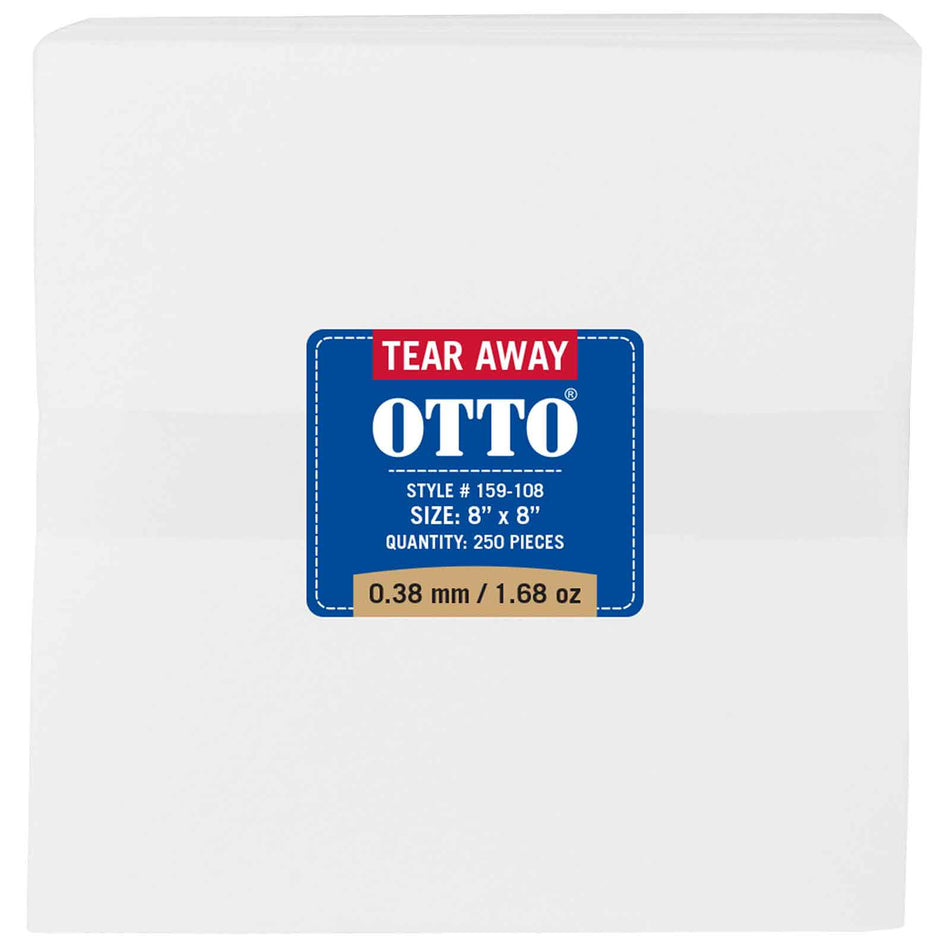 OTTO Embroidery Stabilizer Backing Tear Away Sheets OTTO 159-108 Otto Cap 016 - White OSFM