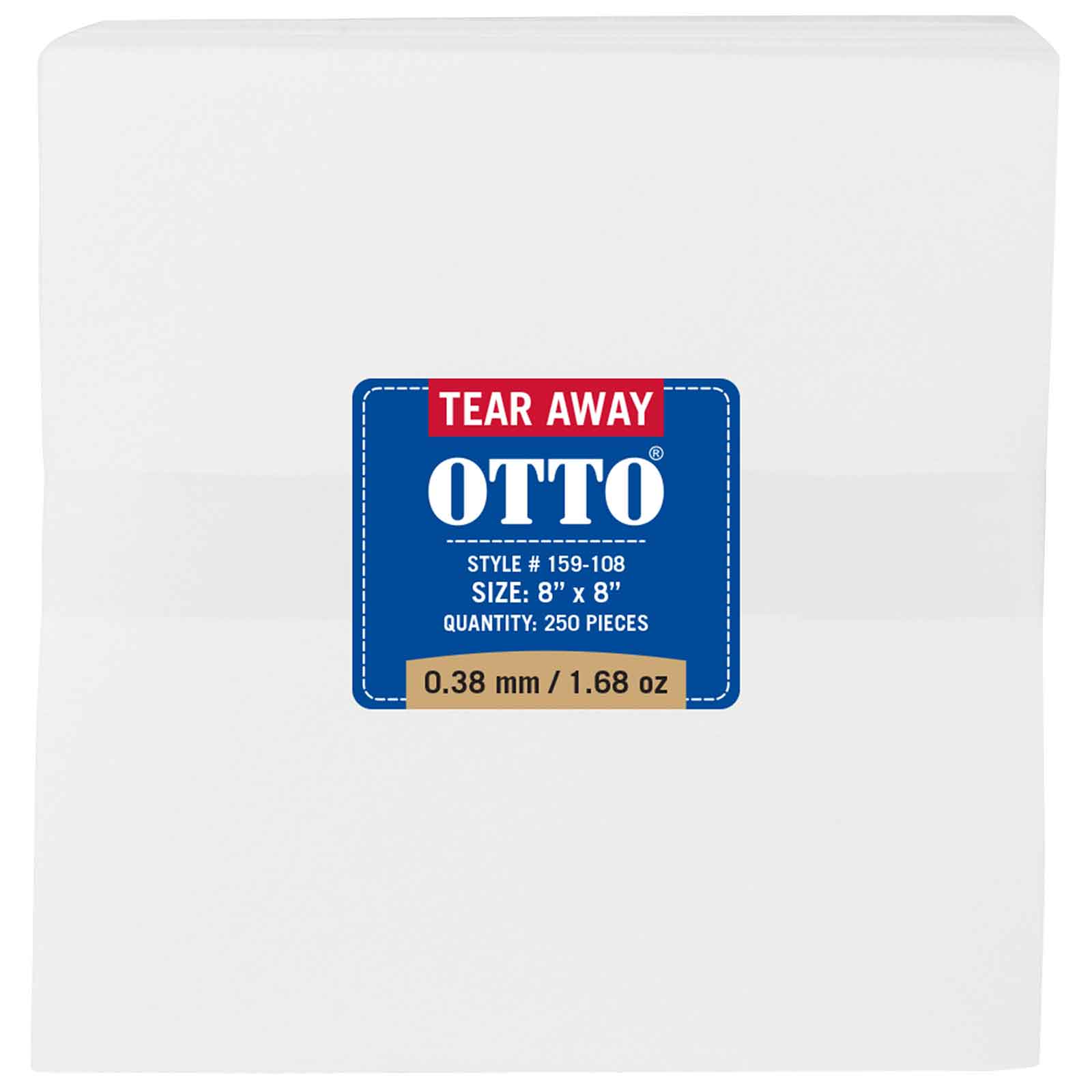 OTTO Embroidery Stabilizer Backing Tear Away Sheets OTTO 159-108 Otto Cap