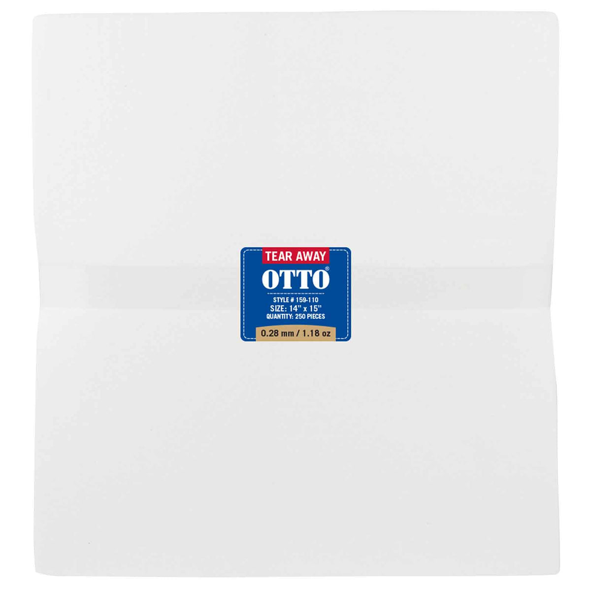 OTTO Embroidery Stabilizer Backing Tear Away Sheets OTTO 159-110 Otto Cap 016 - White OSFM