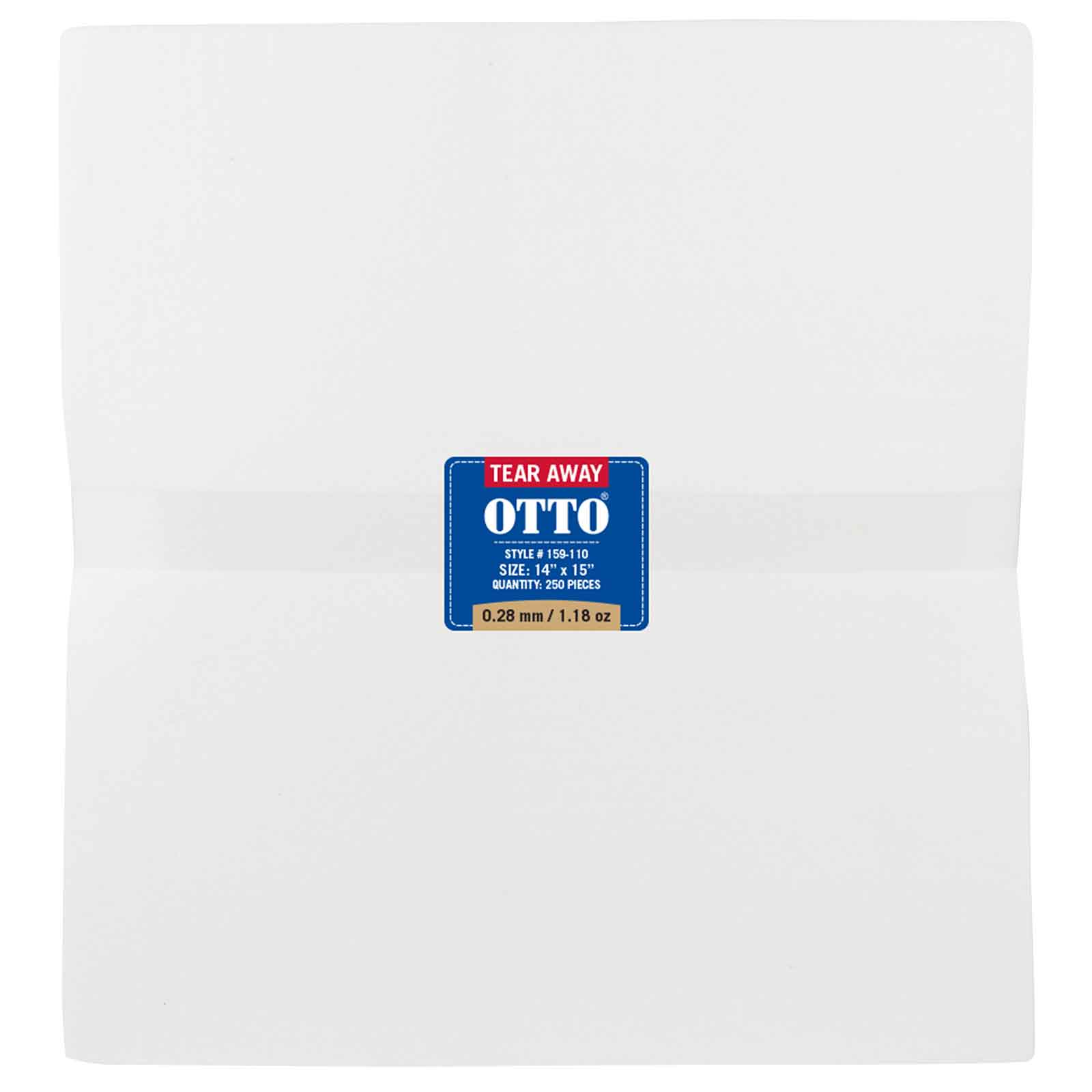 OTTO Embroidery Stabilizer Backing Tear Away Sheets OTTO 159-110 Otto Cap 016 - White OSFM