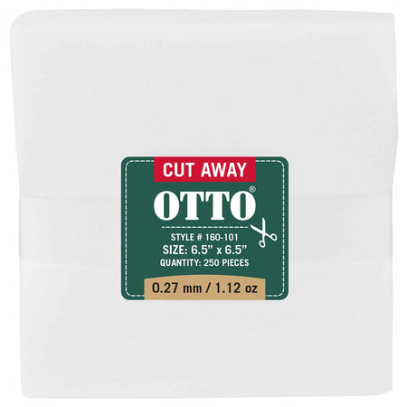 OTTO Embroidery Stabilizer Backing Cut Away Sheets OTTO 160-101 Otto Cap 016 - White OSFM