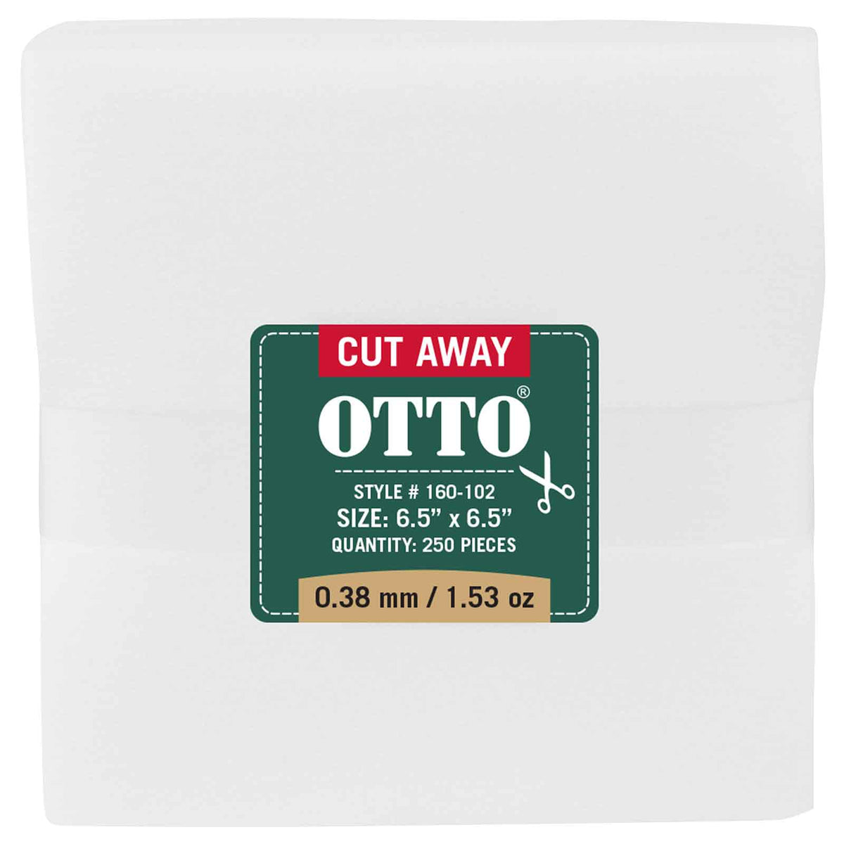 OTTO Embroidery Stabilizer Backing Cut Away Sheets OTTO 160-102 Otto Cap