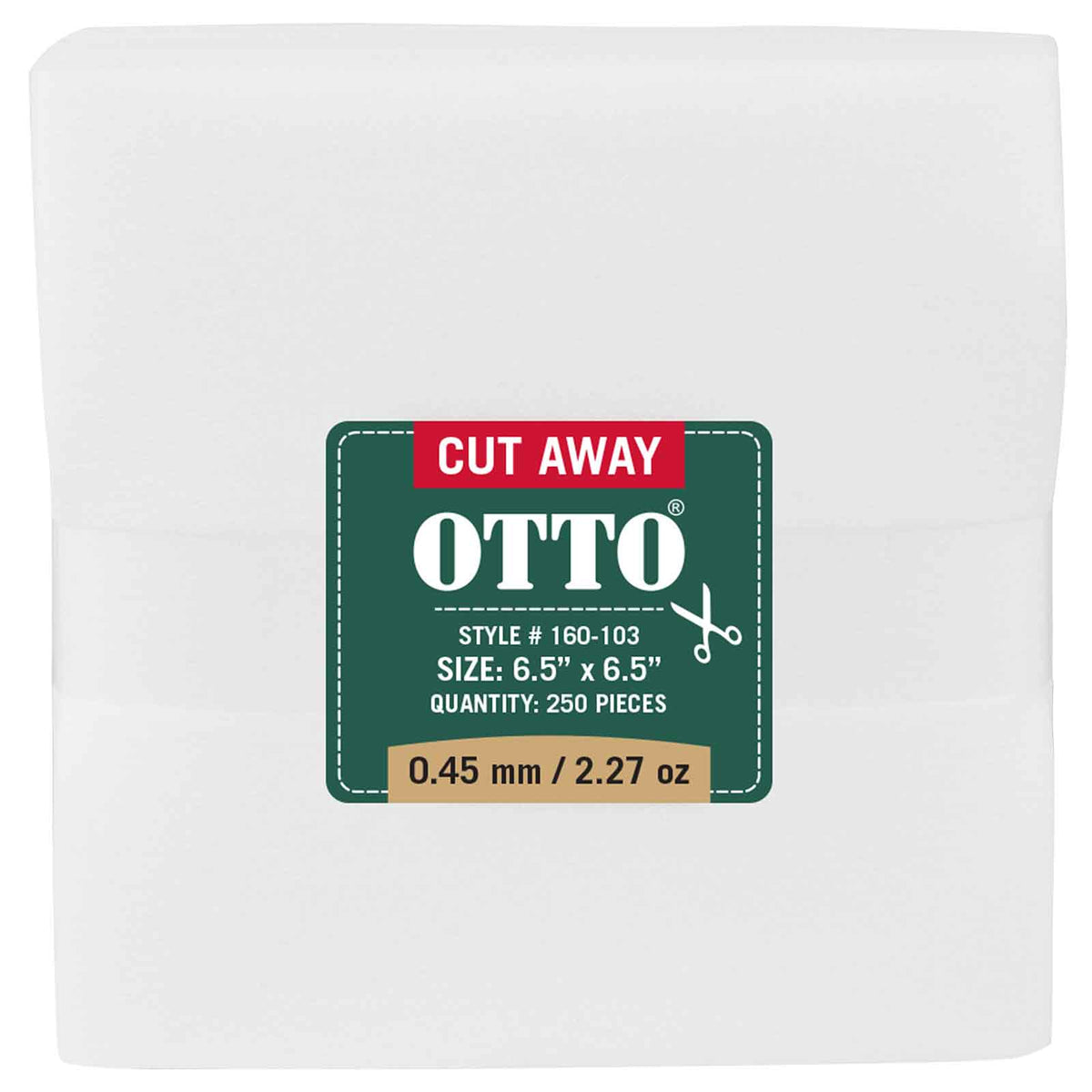 OTTO Embroidery Stabilizer Backing Cut Away Sheets OTTO 160-103 Otto Cap