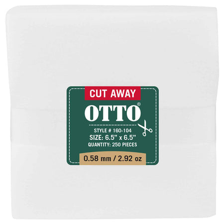 OTTO Embroidery Stabilizer Backing Cut Away Sheets OTTO 160-104 Otto Cap 016 - White OSFM