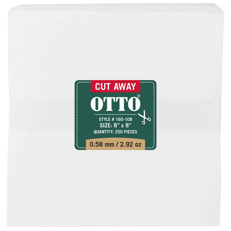 OTTO Embroidery Stabilizer Backing Cut Away Sheets OTTO 160-108 Otto Cap 016 - White OSFM - Adult