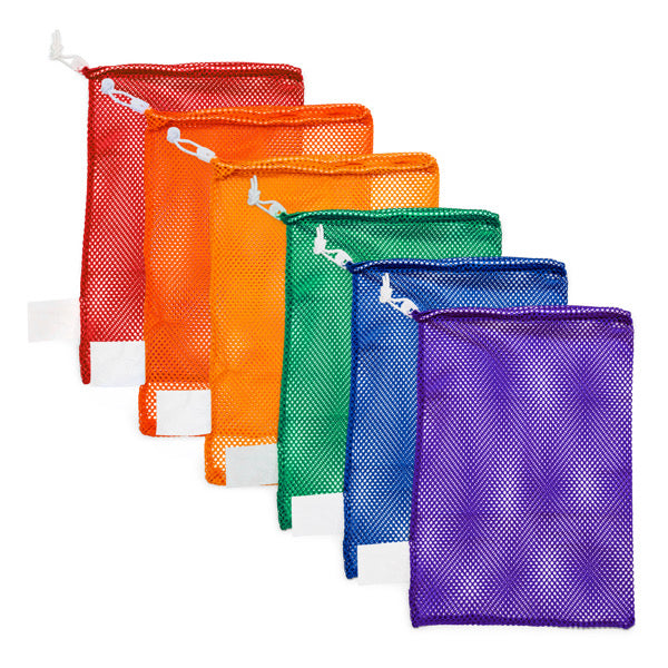 MESH EQUIPMENT BAG 18" X 12" SET OF SIX COLORS
