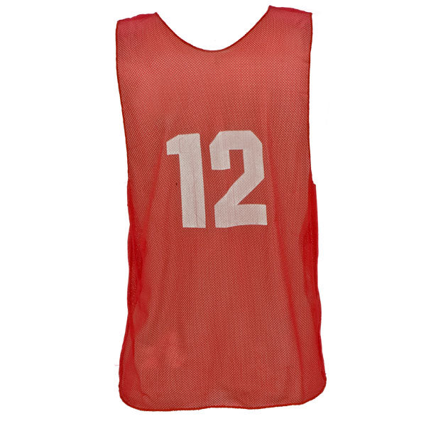 NUMBERED PRACTICE VEST, YOUTH RED