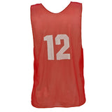 NUMBERED PRACTICE VEST, YOUTH RED