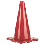 18"H HIGH-VISIBILITY FLEXIBLE VINYL CONE RED
