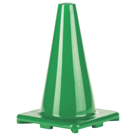 12"H HIGH-VISIBILITY FLEXIBLE VINYL CONE GREEN