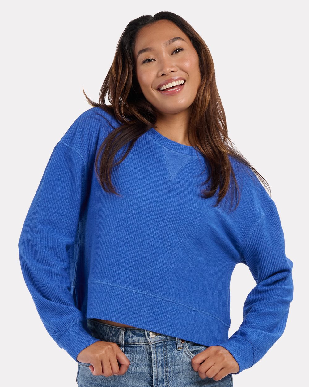 Boxercraft Women's Ribbed Knit Cropped Boxy Crew - Boxercraft BW5102