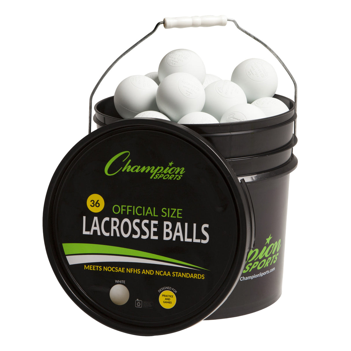 LACROSSE BALL BUCKET WHITE