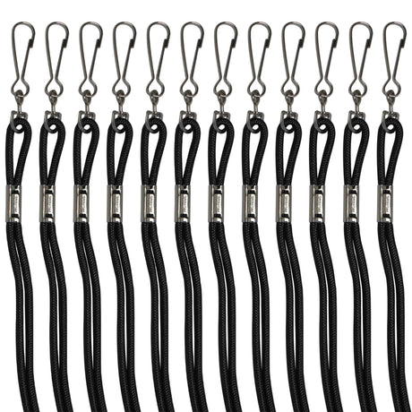 HEAVY-DUTY NYLON LANYARDS BLACK/POLY BAG