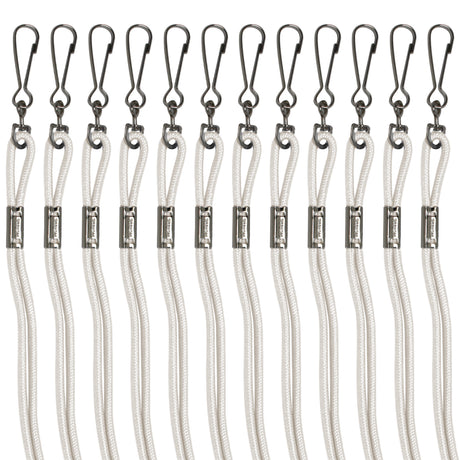 HEAVY-DUTY NYLON LANYARDS WHITE/POLY BAG