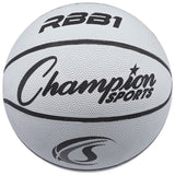 SIZE 7 RUBBER BASKETBALL WHITE