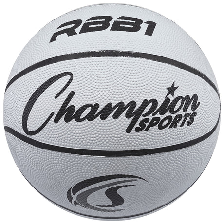 SIZE 7 RUBBER BASKETBALL WHITE