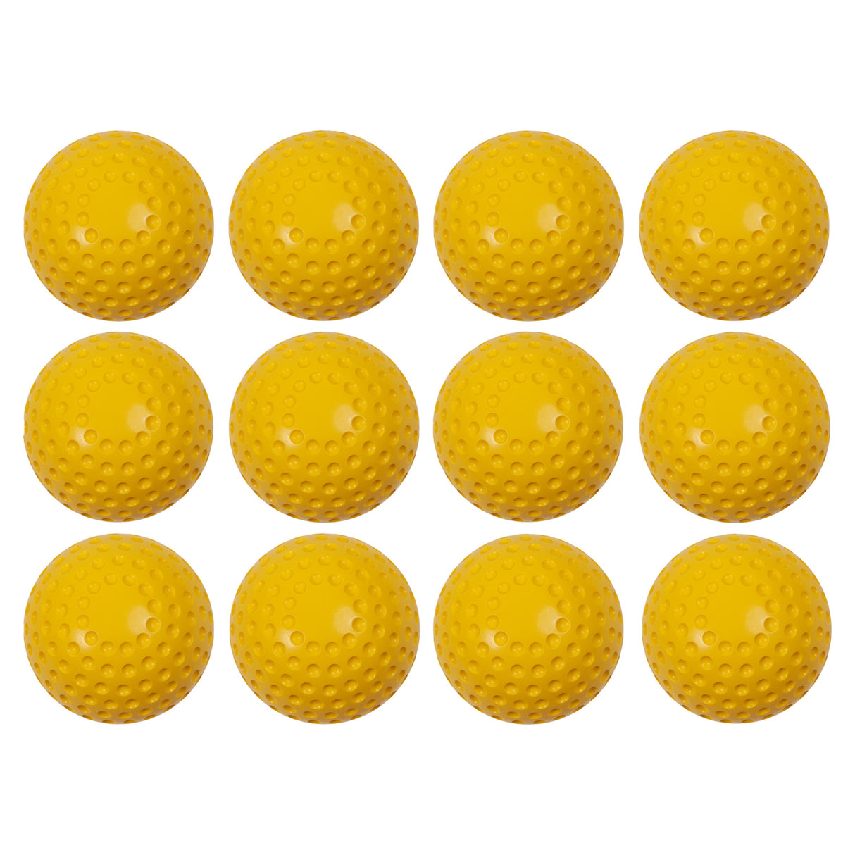 DIMPLED PITCHING MACHINE SOFTBALLS 12"D, YELLOW