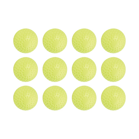 DIMPLED PITCHING MACHINE SOFTBALLS 12"D, OPTIC YELLOW