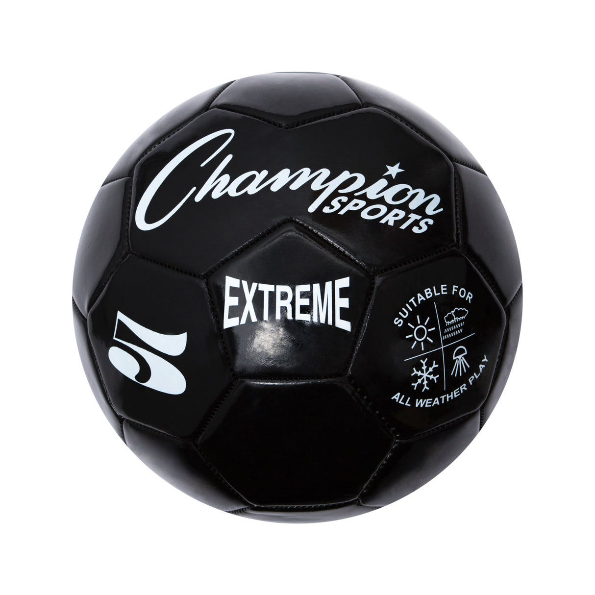 EXTREME SOCCER BALL, SIZE 5 BLACK