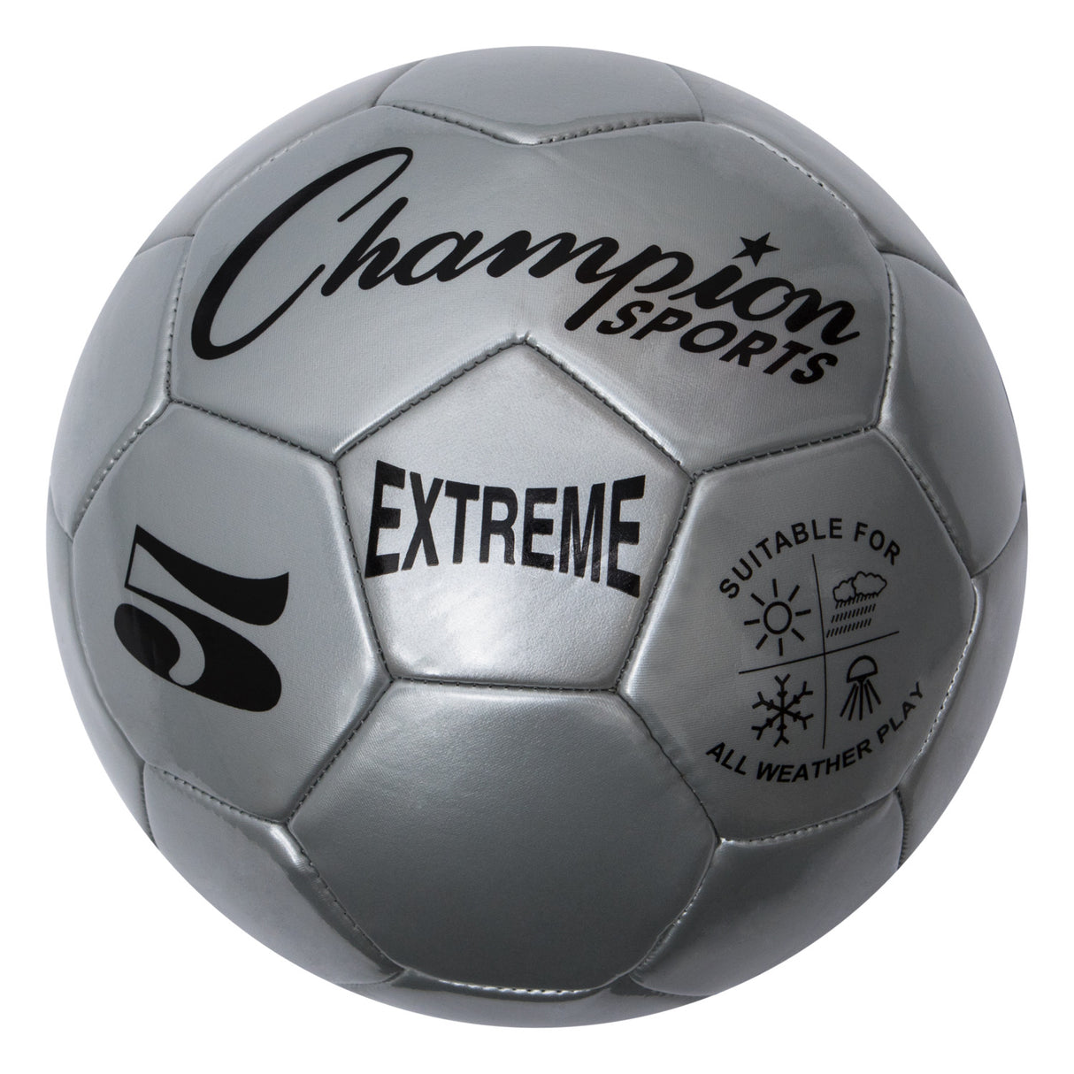 EXTREME SOCCER BALL, SIZE 5 SILVER