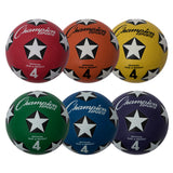 RUBBER COVER SOCCER BALL SIZE 4, SET OF SIX COLORS