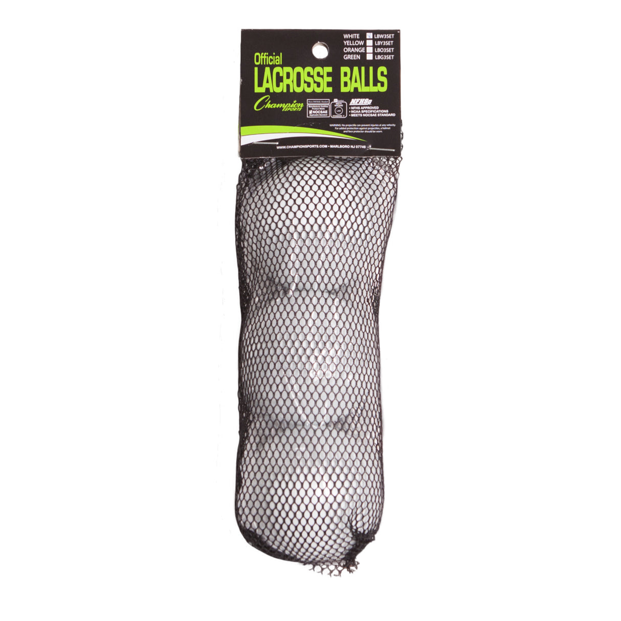 LACROSSE BALL SET WHITE, 3-PACK