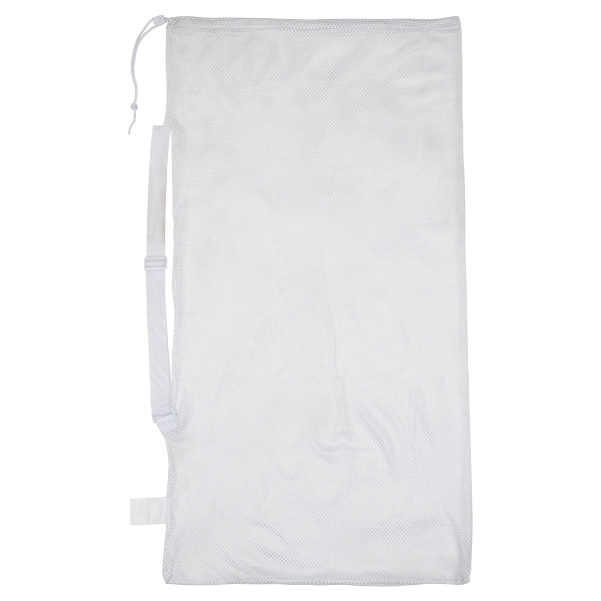 MESH EQUIPMENT BAG WITH SHOULDER STRAP WHITE