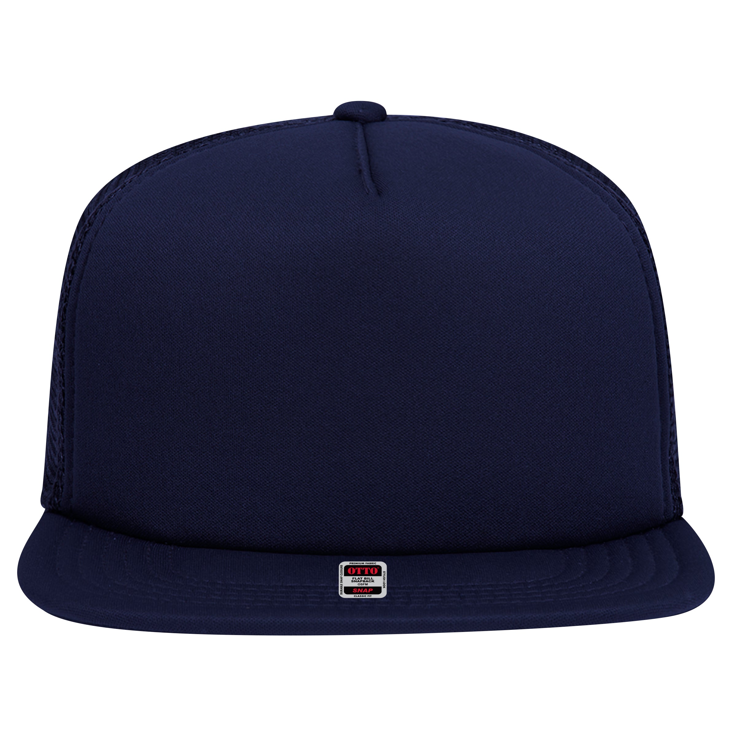 OTTO CAP "OTTO SNAP" 5 Panel Mid Profile Mesh Back Trucker Snapback Hat OTTO 164-1190 Otto Cap 004 - Navy OSFM - Adult