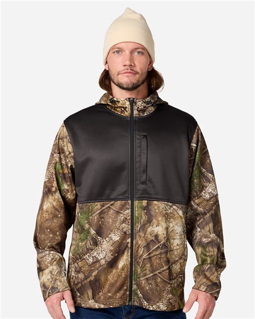 Joe's USA Unisex Realtree® Performance Colorblocked Full-Zip Hooded Sweatshirt