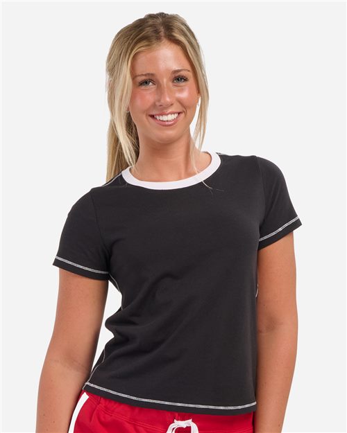 Boxercraft Women's Contrast Stitch Baby Tee - Boxercraft BW2106