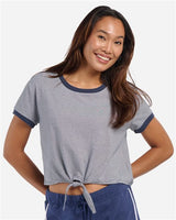 Boxercraft Women's Striped Tie Front T-Shirt - Boxercraft BW2107