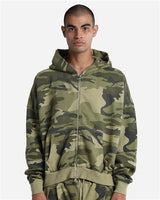 Shaka Wear Unisex Garment-Dyed Cropped Full-Zip Hooded Sweatshirt - Shaka Wear SHGCZ
