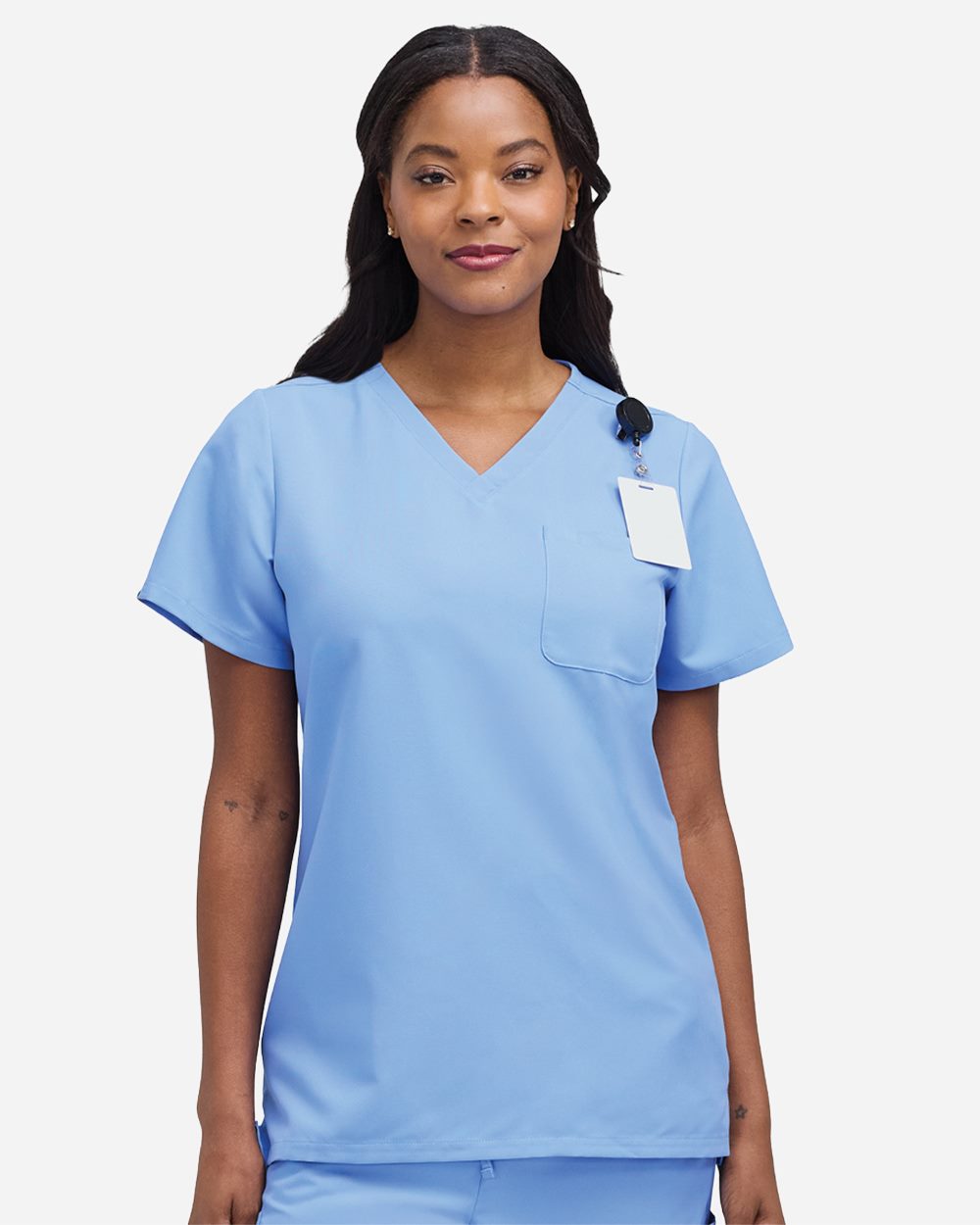 Hanes HSB000 Women's V-Neck 1-Pocket Scrub Top