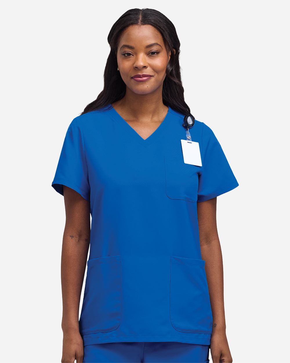 Hanes HSB002 Women's V-Neck 3-Pocket Scrub Top