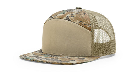 Richardson Printed Seven-Panel Trucker Cap - Richardson 168P Caps Richardson Realtree Advantage/Khaki Adjustable