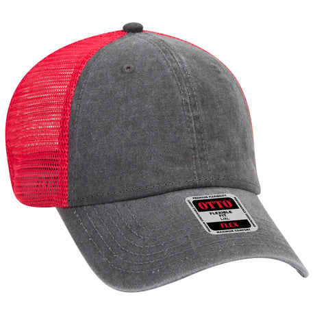 OTTO CAP® OTTO FLEX® Fitted 6 Panel Low Profile Mesh Back Trucker Hat OTTO 169-1264