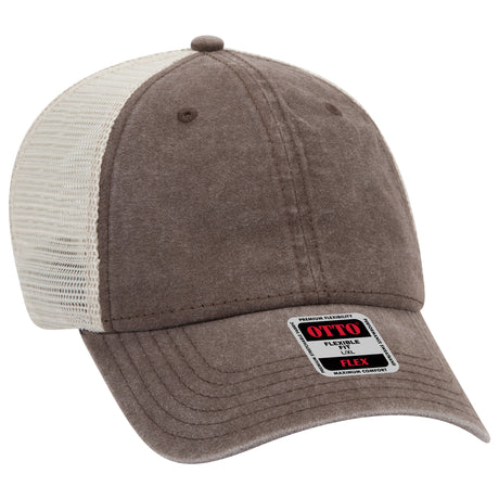 OTTO CAP® OTTO FLEX® Fitted 6 Panel Low Profile Mesh Back Trucker Hat OTTO 169-1264