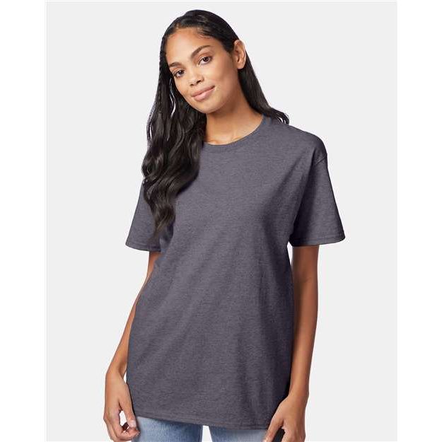 Hanes Authentic T-Shirt - Charcoal Heather - Hanes 5250 Hanes Charcoal Heather S