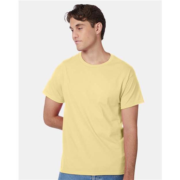 Hanes Authentic T-Shirt - Daffodil Yellow - Hanes 5250 Hanes Daffodil Yellow S