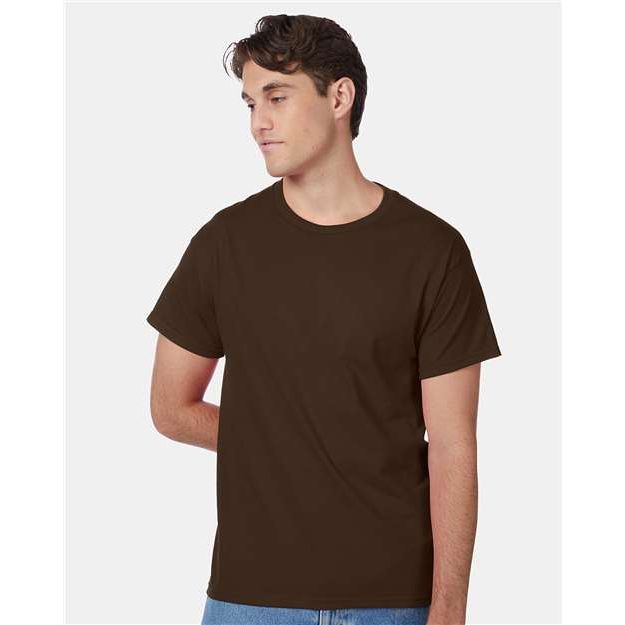 Hanes Authentic T-Shirt - Dark Chocolate - Hanes 5250 Hanes Dark Chocolate S