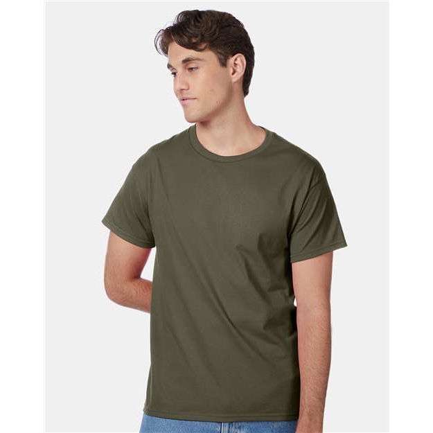 Hanes Authentic T-Shirt - Fatigue Green - Hanes 5250 Hanes Fatigue Green S