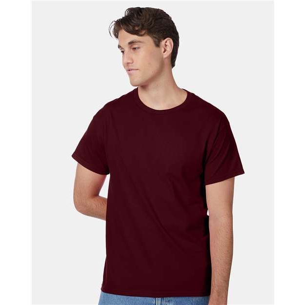 Hanes Authentic T-Shirt - Maroon - Hanes 5250 Hanes Maroon S