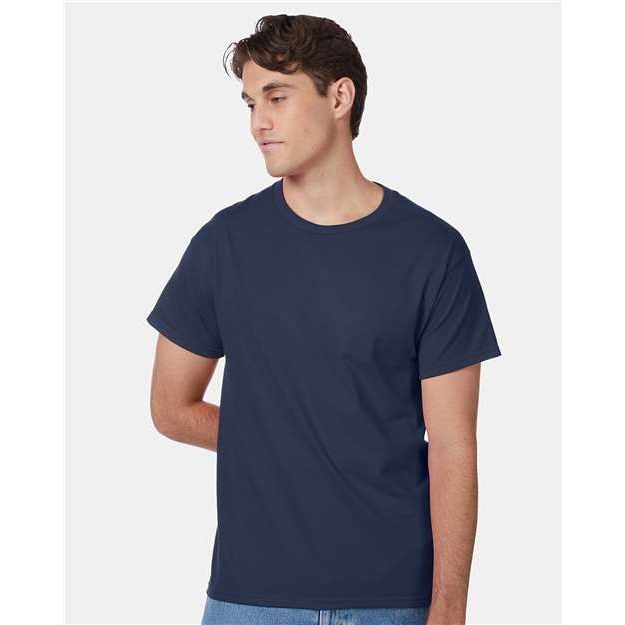 Hanes Authentic T-Shirt - Navy - Hanes 5250 Hanes Navy S